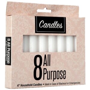 Candles 8 All Purpose 4” Household Candles