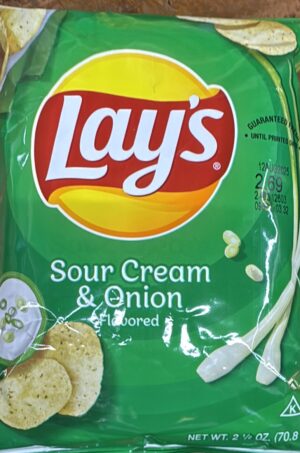 Lays sour cream &onion 2. 1/2 oz