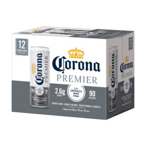 Corona Premier Mexican Lager Light Import Beer, 12 Pack 12 fl. oz. Slim Cans, 4.0% ABV