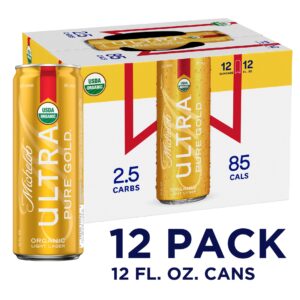 Michelob ULTRA Pure Gold Organic Light Lager, 12 Pack Beer, 12 FL OZ Cans, 3.8% ABV