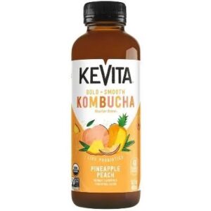 Kevita Bold Smooth Kombucha Pineapple Peach 15.2 Fl oz 450 ML
