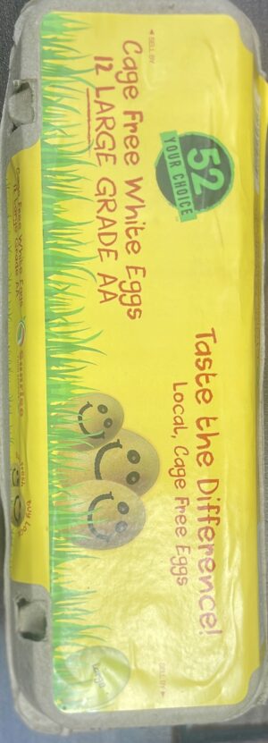 Cage Free White Eggs 12 Large Grade AA