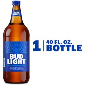 Bud Light 40oz single glass bottle