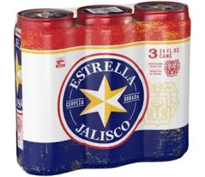 Estrella Jalisco Mexican Import Beer, 3 Pack 24 Fl Oz Cans