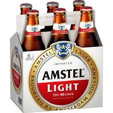 AMSTEL LIGHT BEER 6 PACK BOTTLES
